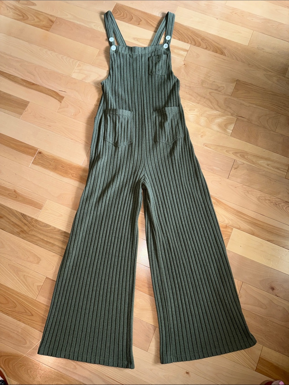 Ribbed Olive Green Wide-Leg HALARA  Overalls EUC S - Picture 4 of 4